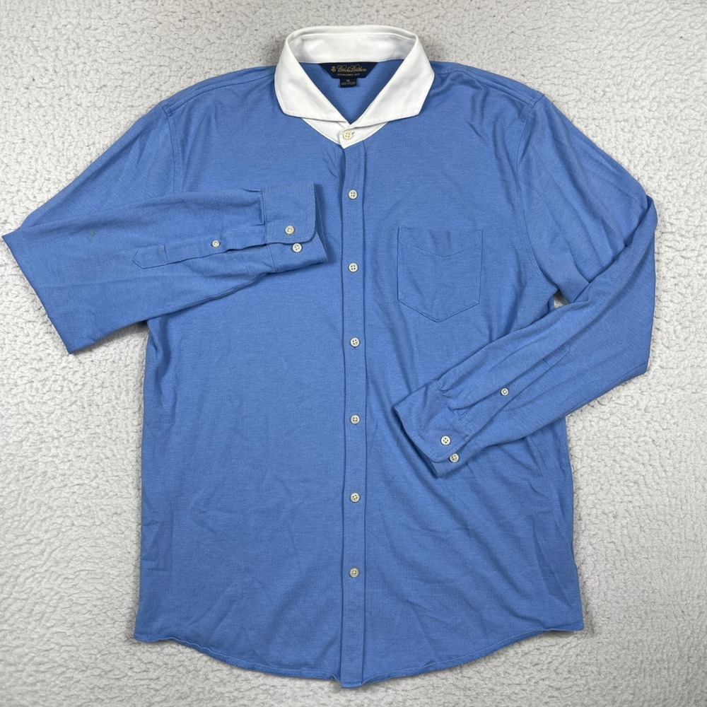 Brooks Brothers Polo Shirt Mens XL Blue Contrast Collar Pique Preppy Classic